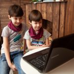 Kids using laptop for learning