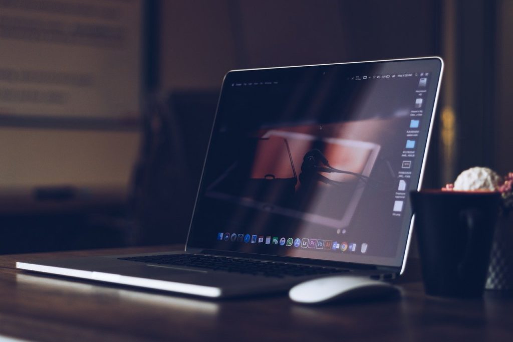 laptop on a desk