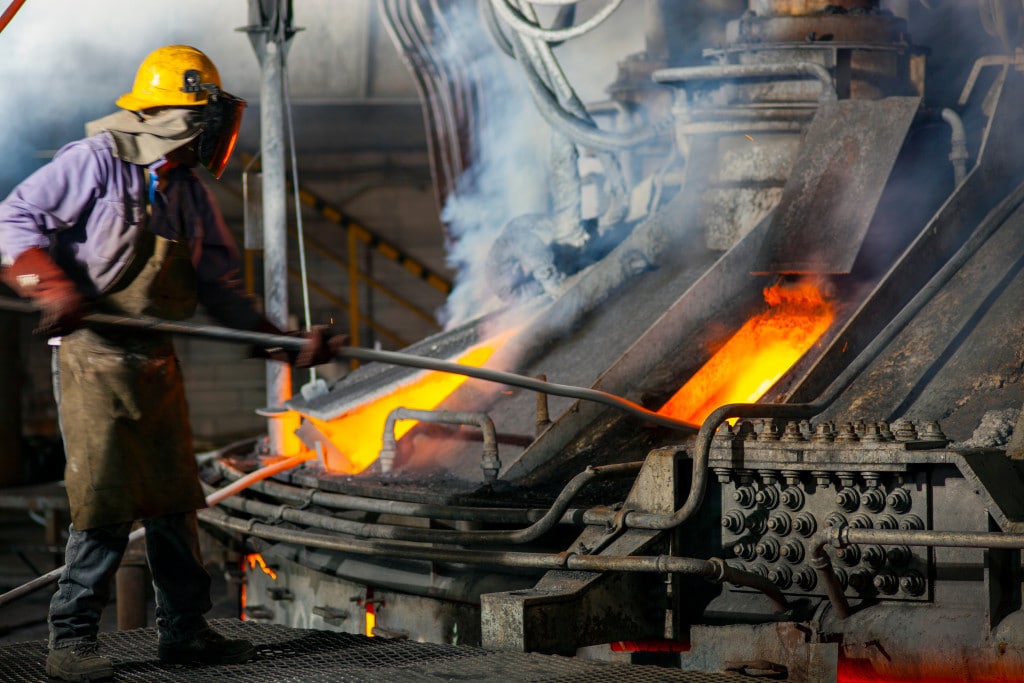 a man at the metal manufacturing business, grinding mill operations